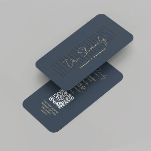Modern Dermatology Dermatologist Dark Blue Business Card