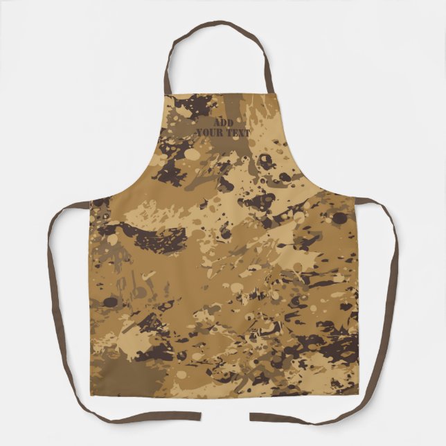 Modern Desert Brown Camouflage Camo Pattern Apron (Front)