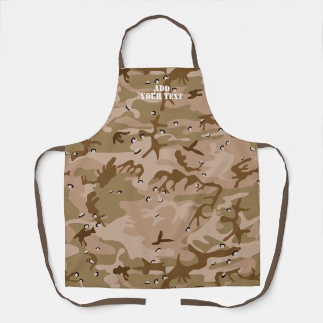 Modern Desert Brown Camouflage Camo Pattern Apron (Front)