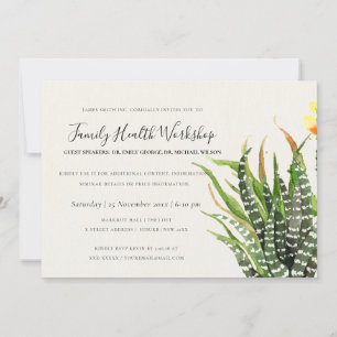 MODERN DESERT CACTUS WATERCOLOR WORKSHOP EVENT INVITATION
