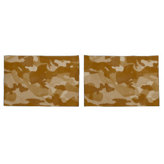 Modern Desert Earth-Tone Camouflage Pattern Pillowcase
