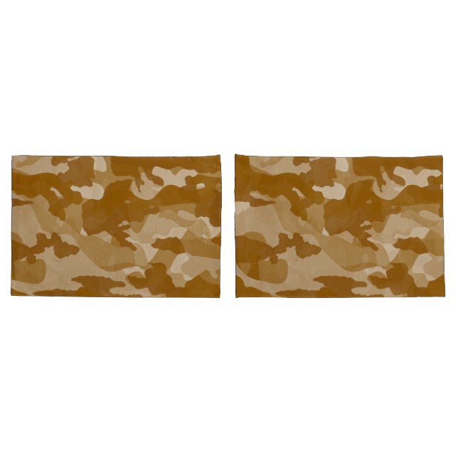 Modern Desert Earth-Tone Camouflage Pattern Pillowcase (Back-Set)