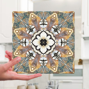 Modern Desert Flower Mosaic Nature Pattern Tile