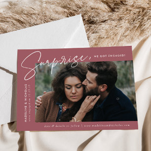 Modern Desert Rose Surprise Photo Engagement Announcement