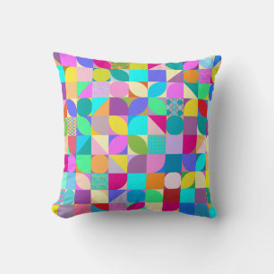 Modern Design Art Colourful Pattern Fun Cushion