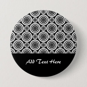 Modern Design Black and White Kaleidoscope Pattern 7.5 Cm Round Badge