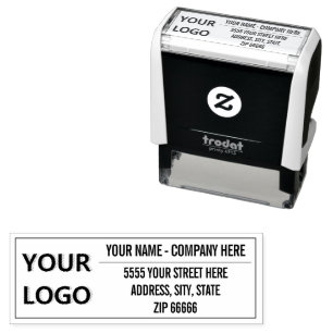Modern Design Custom Logo Name Address Personalise Self-inking Stamp