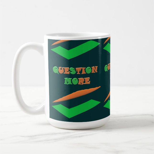 Modern design dark colours theme Question Coffee Mug (Left)
