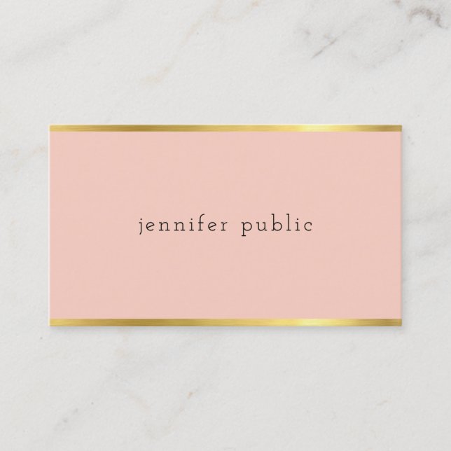 Modern Design Elegant Colour Gold Charming Plain Business Card (Front)