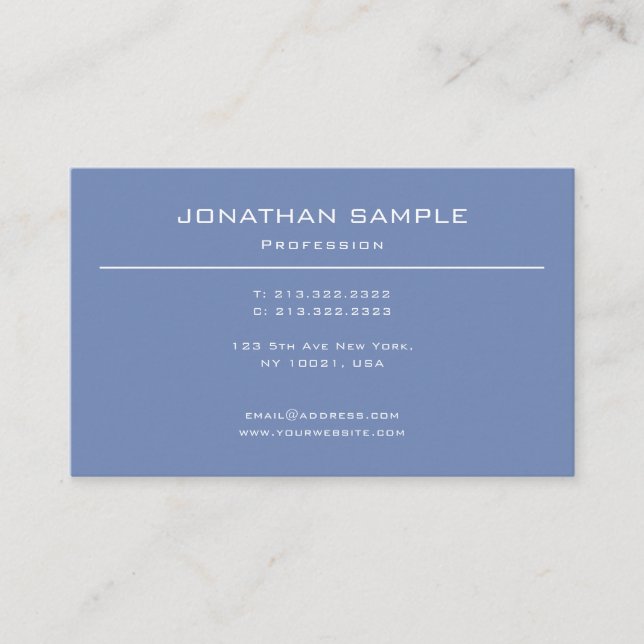 Modern Design Elegant Minimalistic Plain Trendy Business Card (Front)