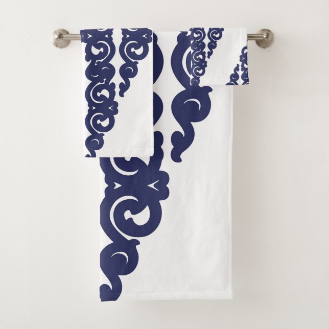 Modern design, elegant, ornamental pattern bath towel set (Insitu)