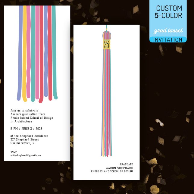 Modern Design Graduation Invitation 5 colour Tasse (Creator Uploaded)