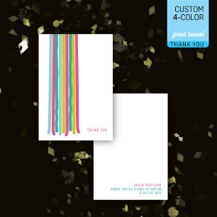 Modern Design Graduation Tassel - Colour Editable Thank You Card