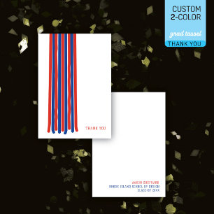 Modern Design Graduation Tassel - Colour Editable Thank You Card
