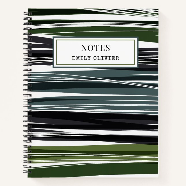  Modern Design Green Palette Custom Text Notebook (Front)
