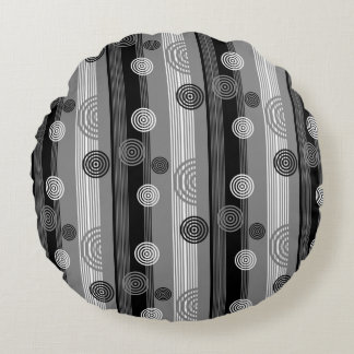 Modern design in Black and White Round Cushion