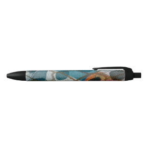 Modern design interconnecting cell links black ink pen