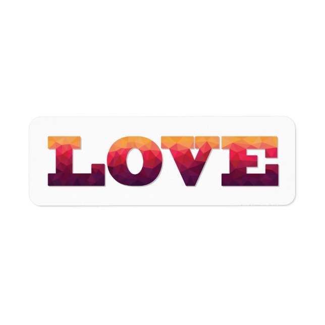 Modern design ombre colours Love stickers (Front)