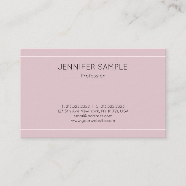 Modern Design Simple Professional Elegant Plain Business Card (Front)