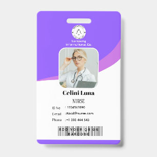 Modern Design with EMT Barcode Integration ID Badge
