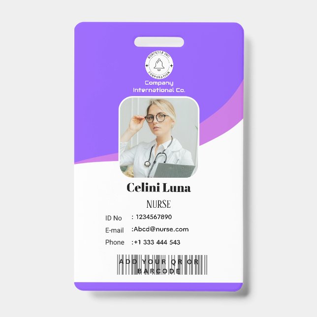 Modern Design with EMT Barcode Integration ID Badge (Front)