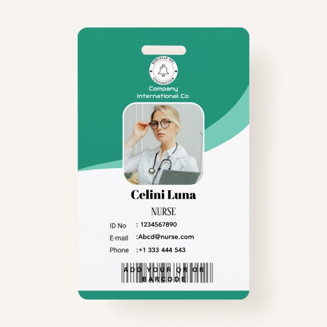 Modern Design with EMT Barcode Integration ID Badge (Front)