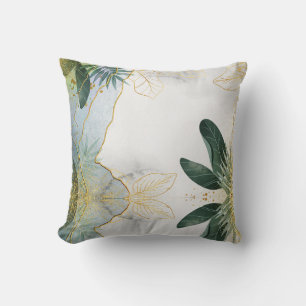 Modern design with leaves throw pillow
