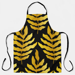Modern design with leaves. Tropical leaves of gold Apron