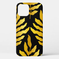 Modern design with leaves. Tropical leaves of gold