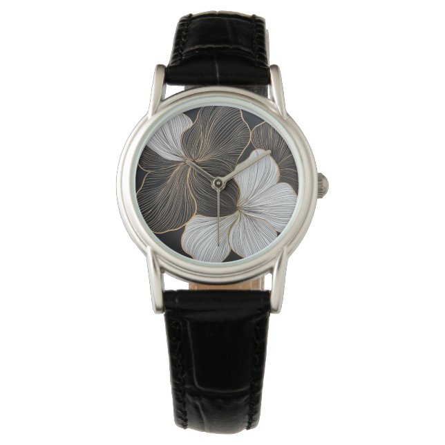 Modern Design with Simple Flower Background Watch (Front)