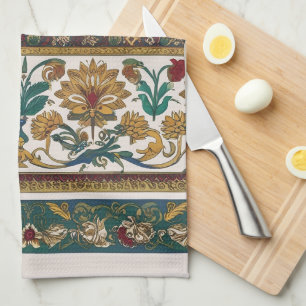 Modern designed inspired Serbian ethnic seamless 2 Tea Towel
