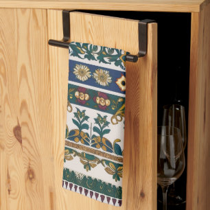 Modern designed inspired Serbian ethnic seamless 5 Tea Towel