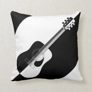 Modern designer black and white guitar cushion