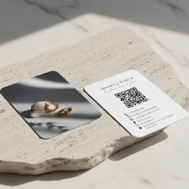 Modern Designer Jewelry Brand QR Code Card (Creator Uploaded)