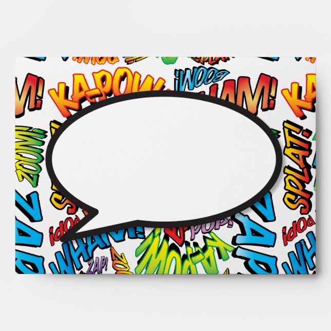 Modern Designer Speech Bubble Fun Comic  Envelope (Front)