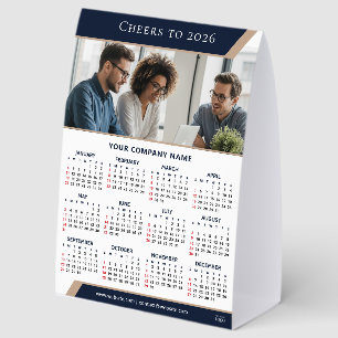 Modern Desk Calendar 2026   Corporate Logo Branded