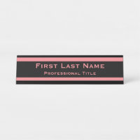 Modern Desk Name Plates Plate Pink Professional