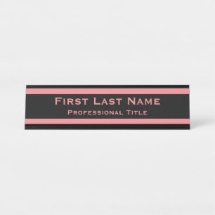 Modern Desk Name Plates Plate Pink Professional