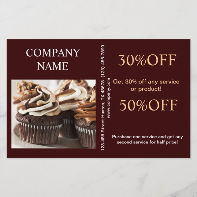 Modern dessert  cake bakery cupcake flyer (Front)