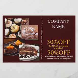 Modern dessert cake cupcake baker bakery flyer