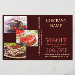 Modern dessert cupcake cake bakery flyer