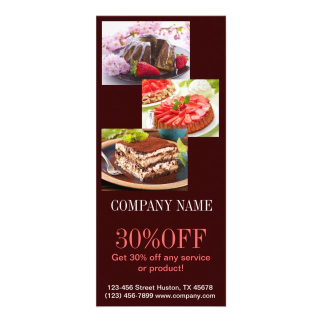 Modern dessert cupcake cake bakery rack card (Front)
