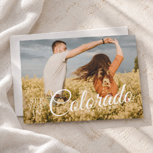 Modern Destination Wedding Photo Calligraphy Save The Date