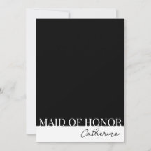 Modern Detailed Maid of Honour Proposal Card