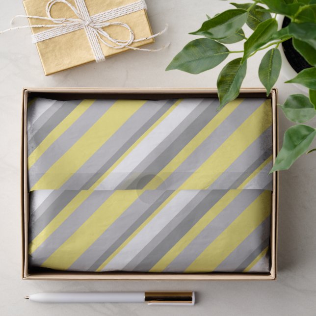 Modern Diagonal Multi-Width Stripe Seamless Tissue Paper (Gift)