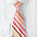 Modern Diagonal Muted Candy Stripe Tie<br><div class="desc">Eyecatching modern muted warm toned diagonal striped design.</div>