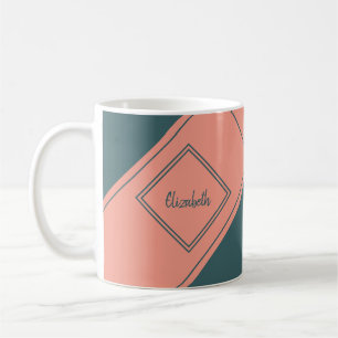 Modern Diagonal Simple Geometric Diamond Coffee Mug