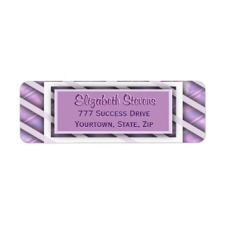 Modern Diagonal Striped Pattern Return Address Label