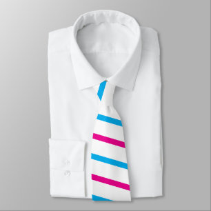 Modern Diagonal Stripes Silk Tie - Vibrant Blue an