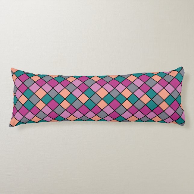 Modern Diagonal Tiles 5 Colors Body Cushion (Front)